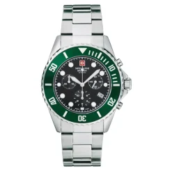 Montre pour homme 44 mm chronographe & affichage de la date bracelet en acier inoxydable