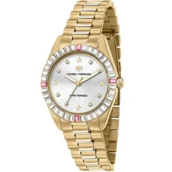 Montre à Quartz Dorée en Acier Inoxydable pour Femme
