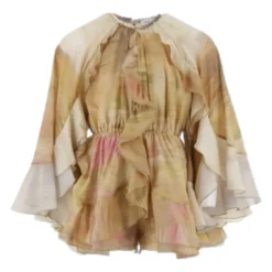 Motif Abstrait Beige Combinaison Robe