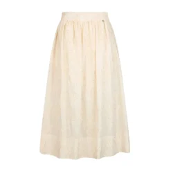 Natural Flower Sequi Midi Skirt
