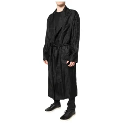 Noir Soie DG Logo Homme Veste Enveloppante