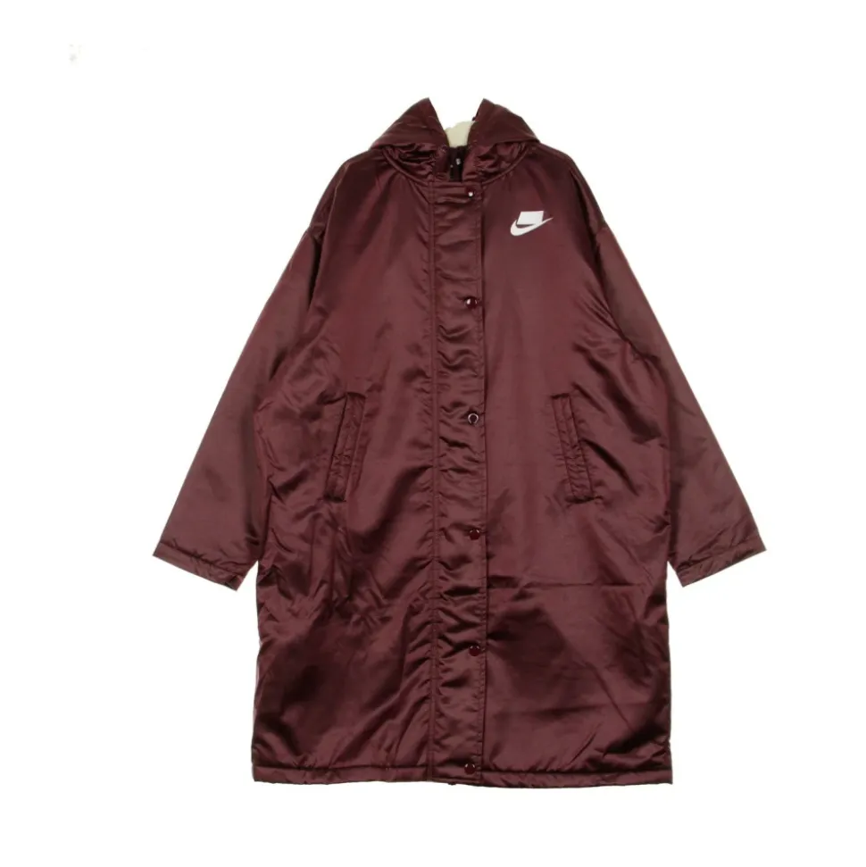 Nuit Maroon Parka Longue Veste Femme