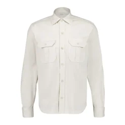 Overshirt en Coton Blanc avec Poches