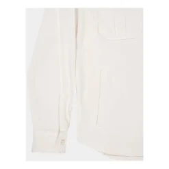 Overshirt en Coton Blanc avec Poches
