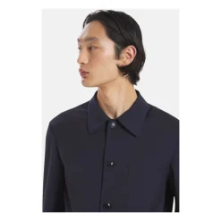 Overshirt en laine fresco avec fermeture boutonnée