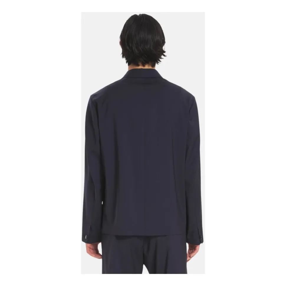 Overshirt en laine fresco avec fermeture boutonnée
