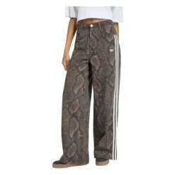Pantalon ample en denim à imprimé serpent