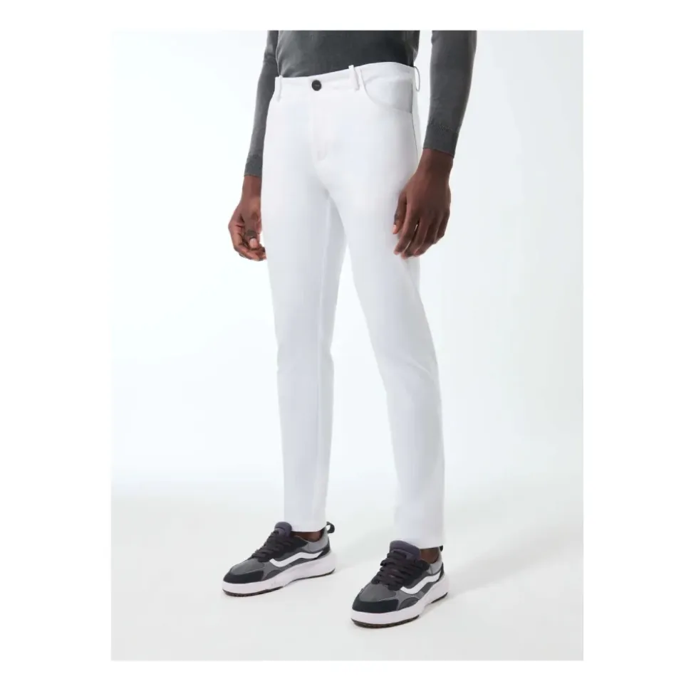 Pantalon blanc optique coupe régulière