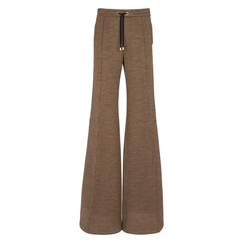Pantalon casual en jacquard pied-de-poule