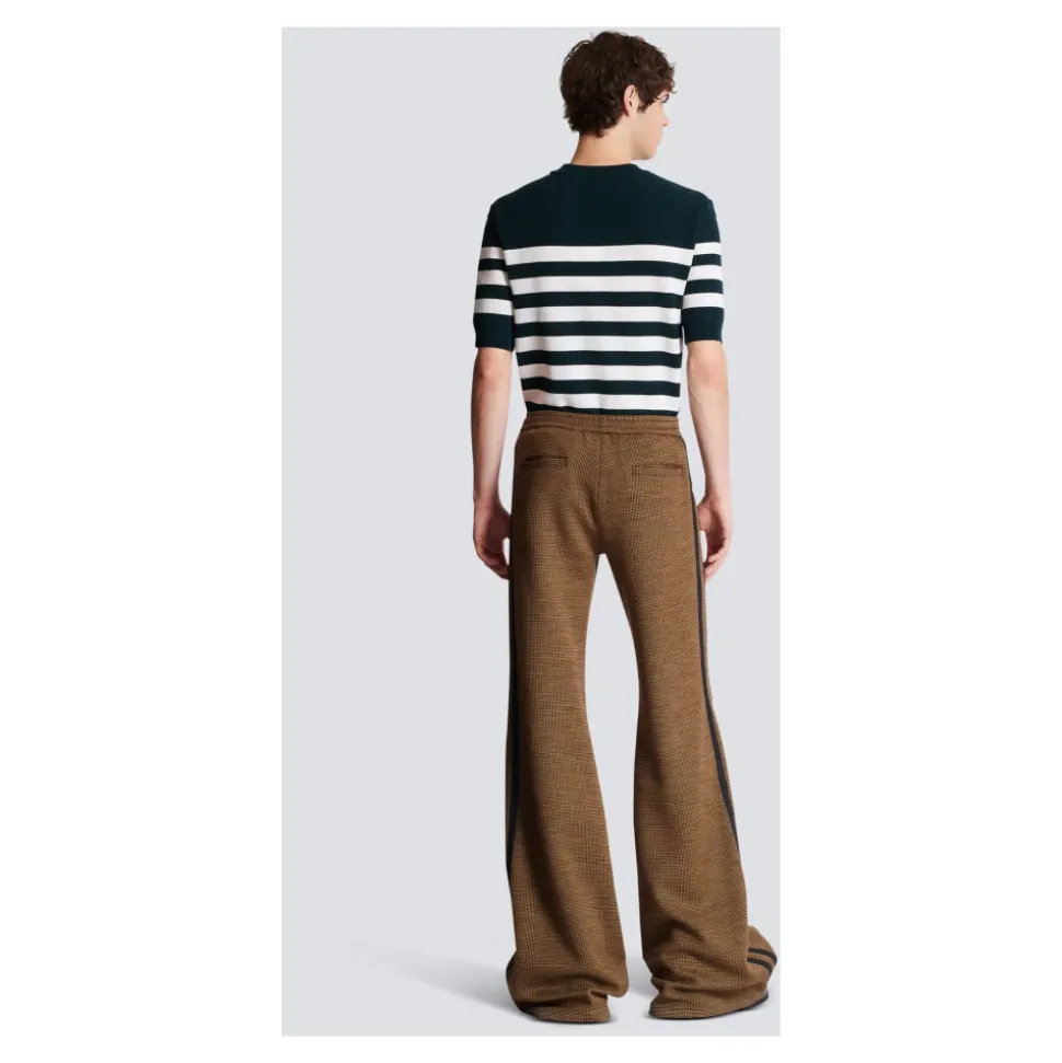 Pantalon casual en jacquard pied-de-poule