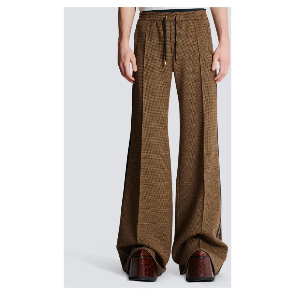 Pantalon casual en jacquard pied-de-poule