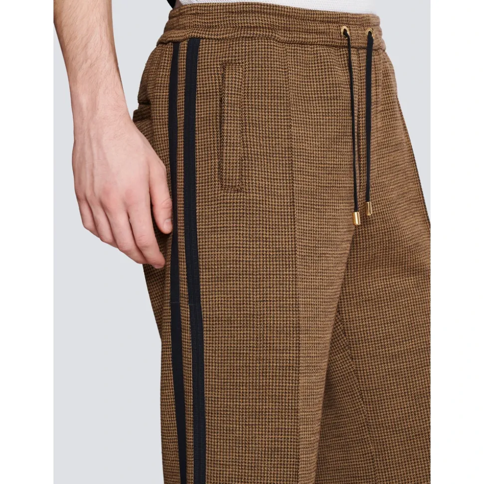Pantalon casual en jacquard pied-de-poule