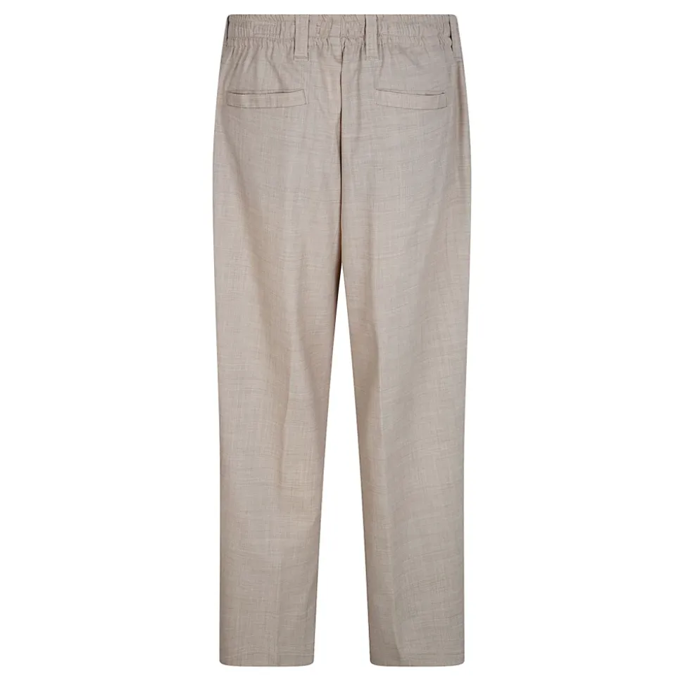Pantalon Chino Texturé Slub à Pinces