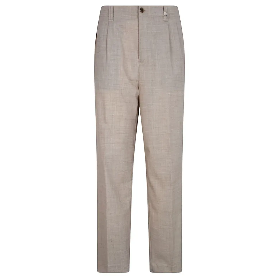 Pantalon Chino Texturé Slub à Pinces