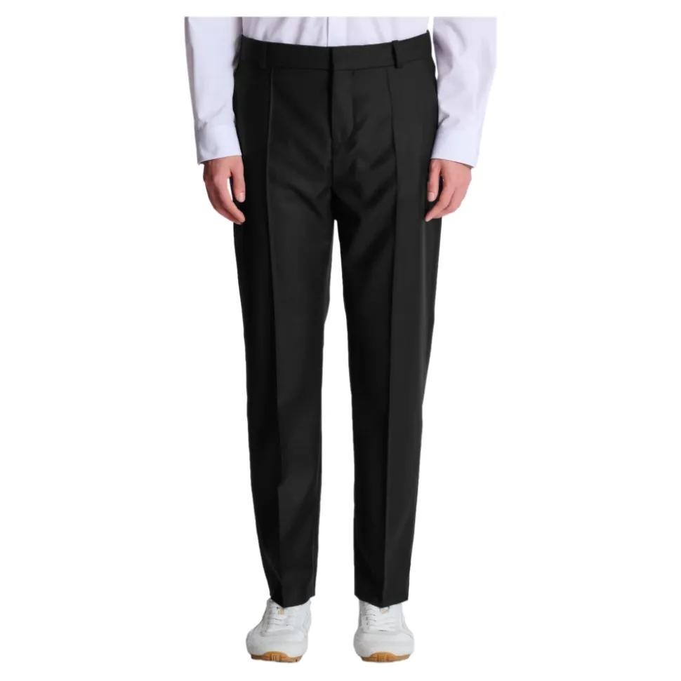 Pantalon de costume uni en laine sur mesure