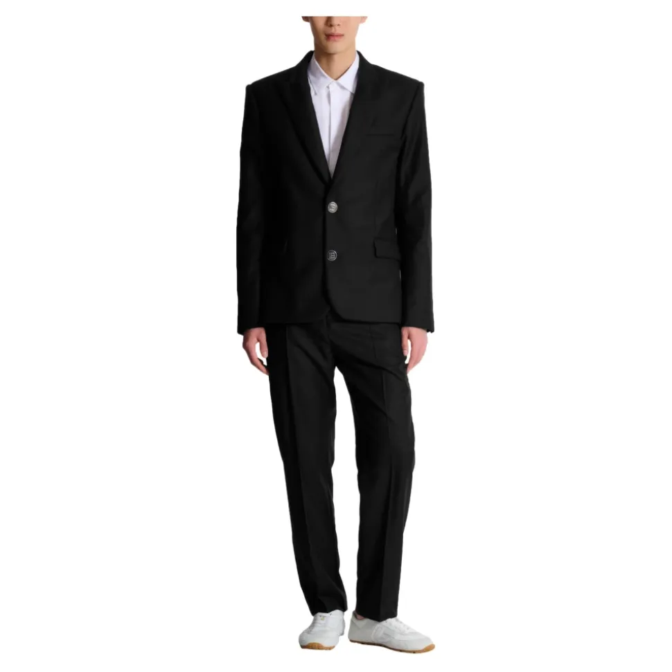 Pantalon de costume uni en laine sur mesure
