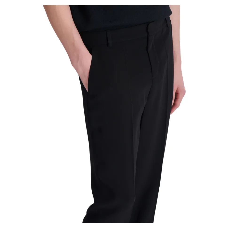 Pantalon droit en crêpe