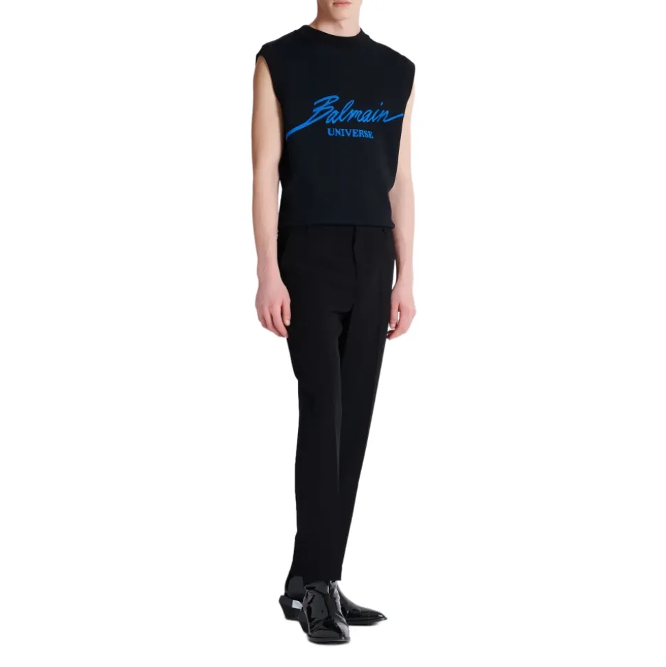 Pantalon droit en crêpe