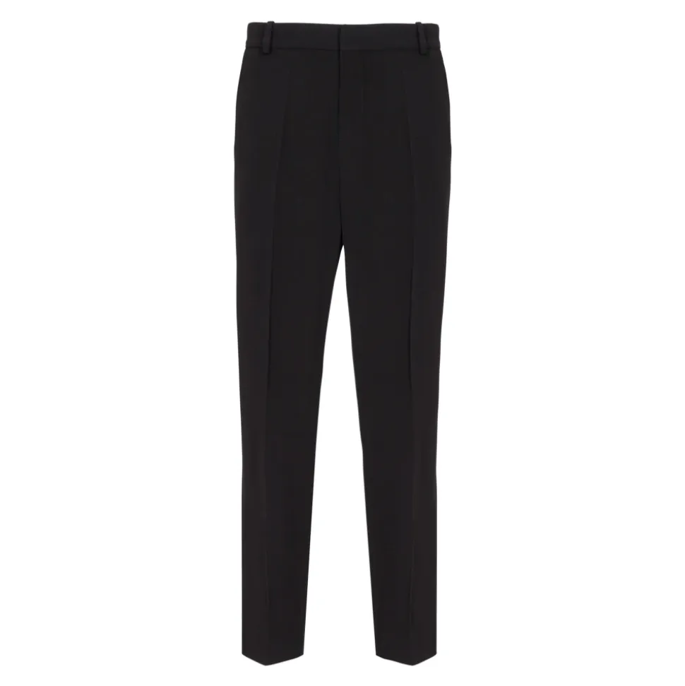 Pantalon droit en crêpe