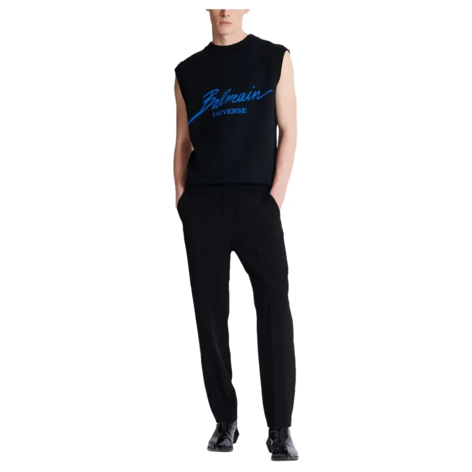 Pantalon droit en crêpe