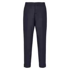 Pantalon droit en flanelle