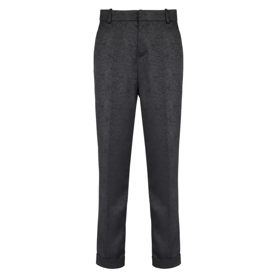 Pantalon droit en jacquard imprimé python