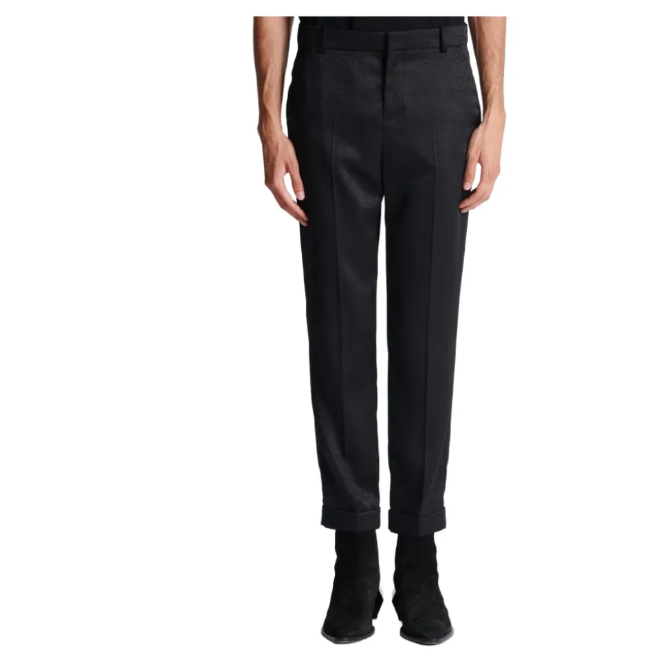 Pantalon droit en jacquard imprimé python