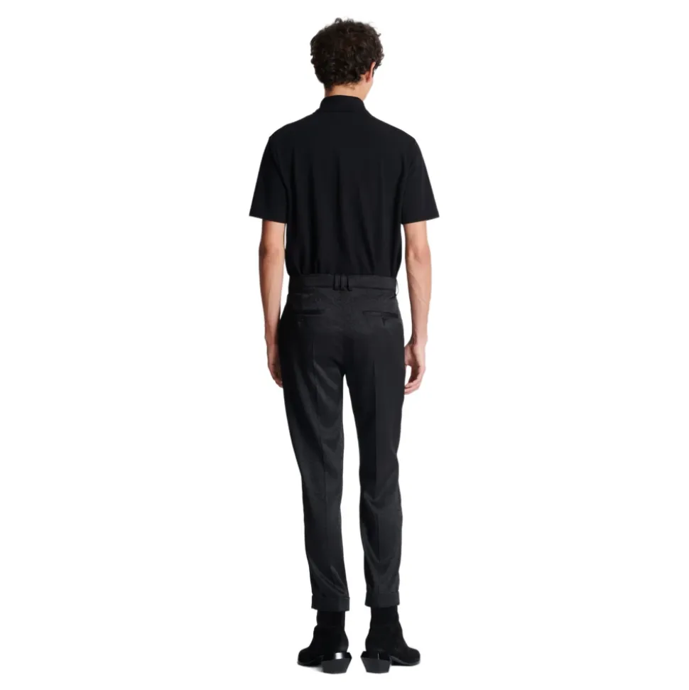 Pantalon droit en jacquard imprimé python