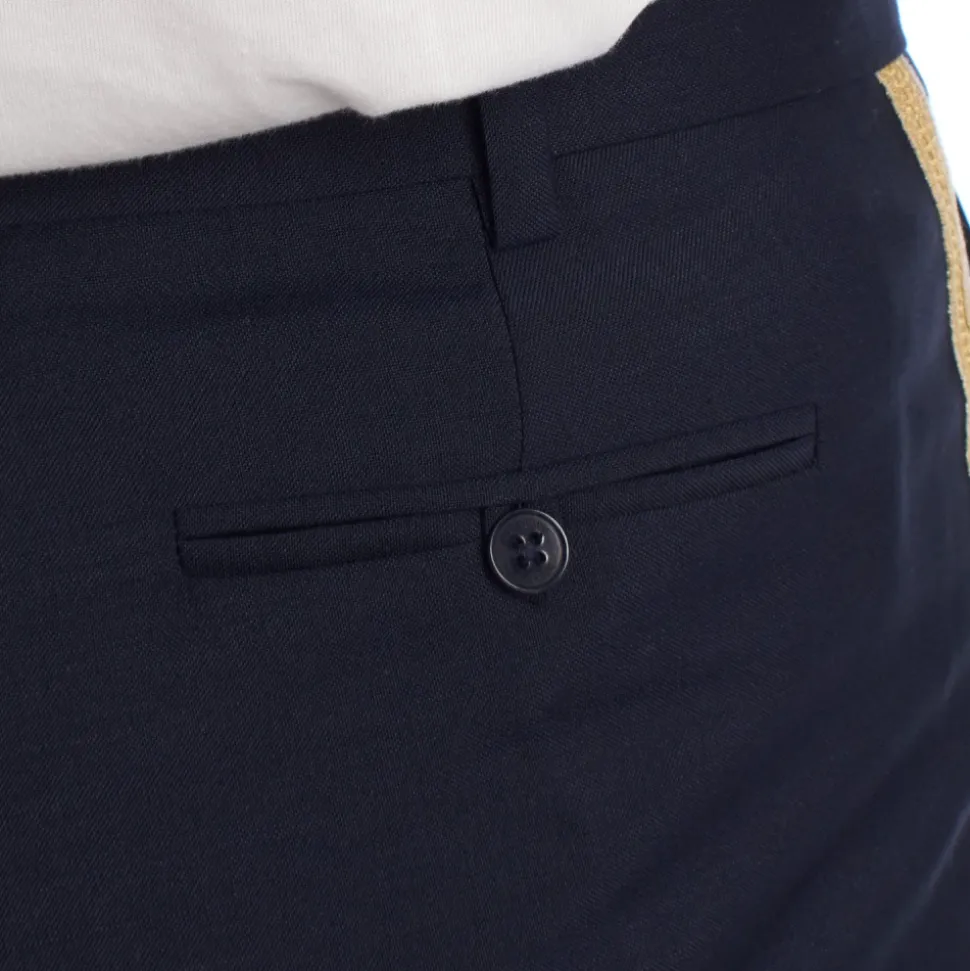 Pantalon droit sur mesure avec bande latérale décorative