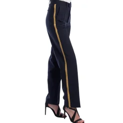 Pantalon droit sur mesure avec bande latérale décorative