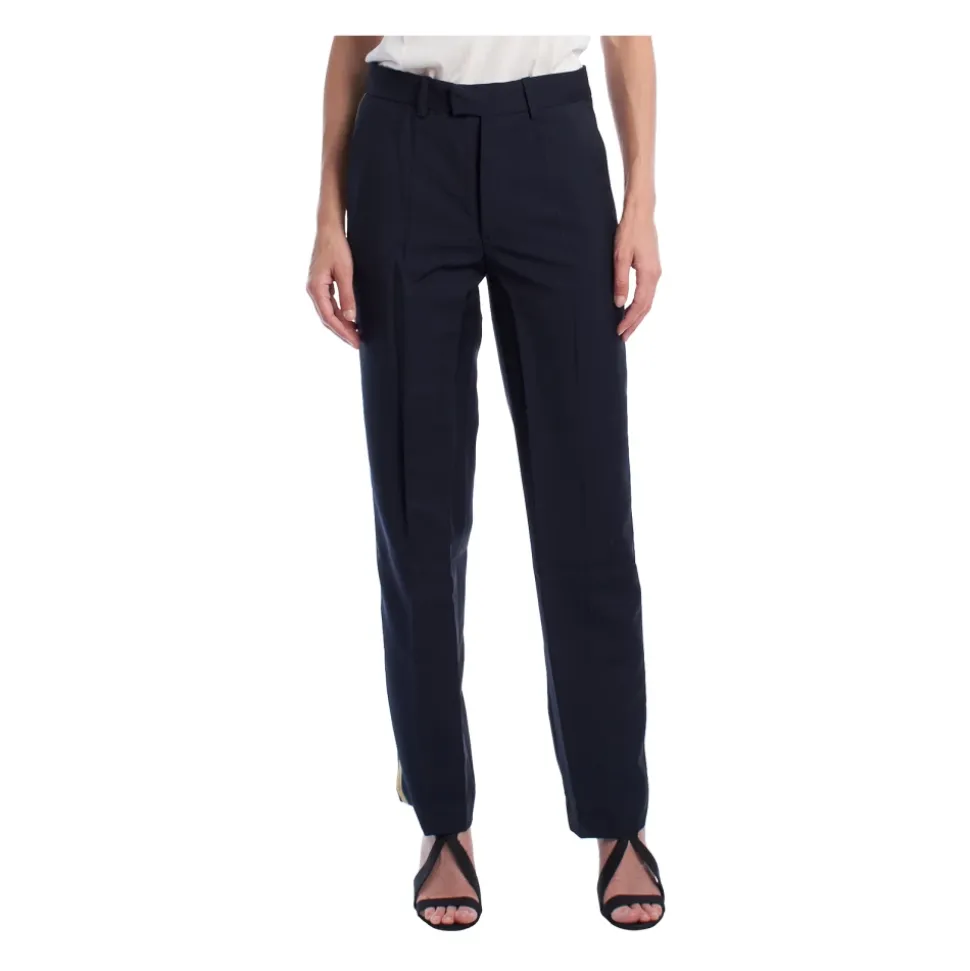 Pantalon droit sur mesure avec bande latérale décorative