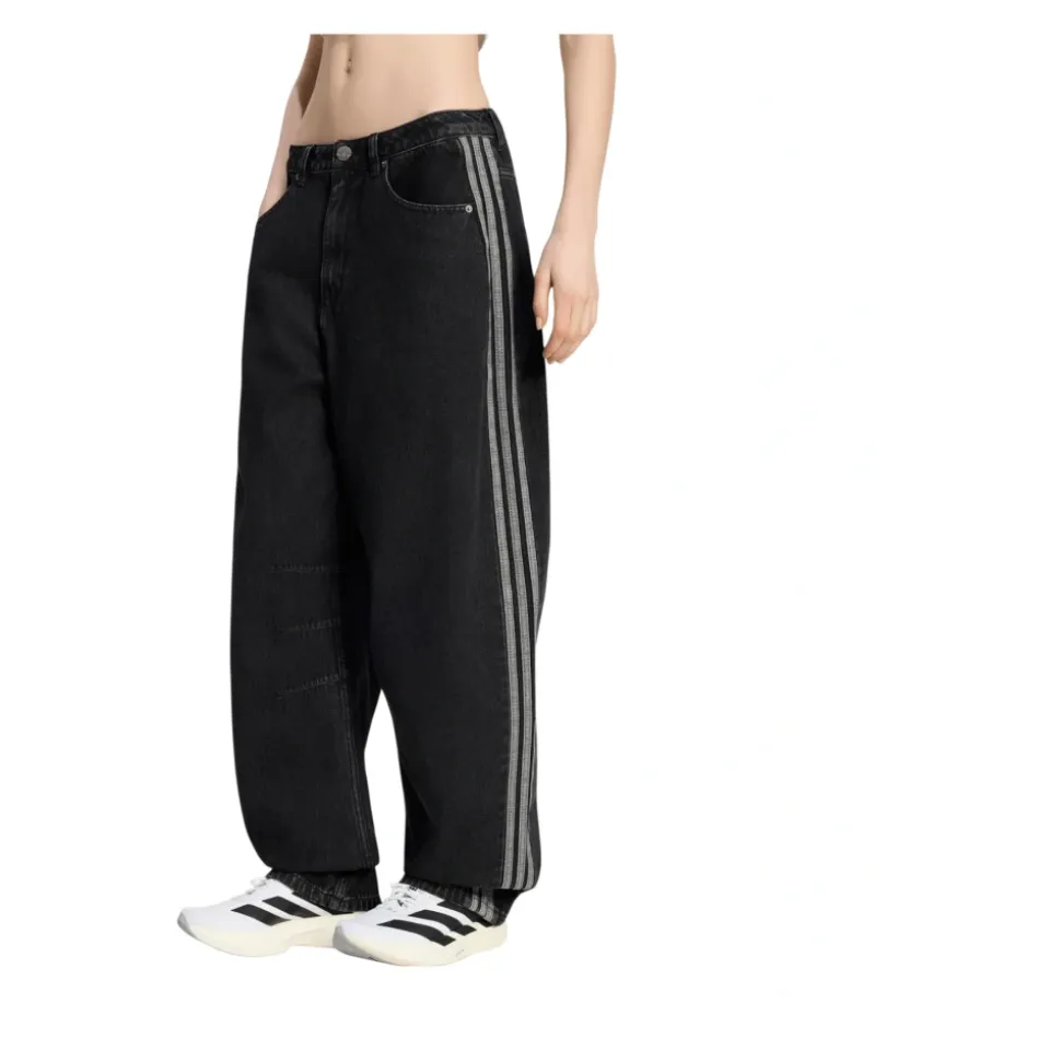 Pantalon en denim taille haute barrel