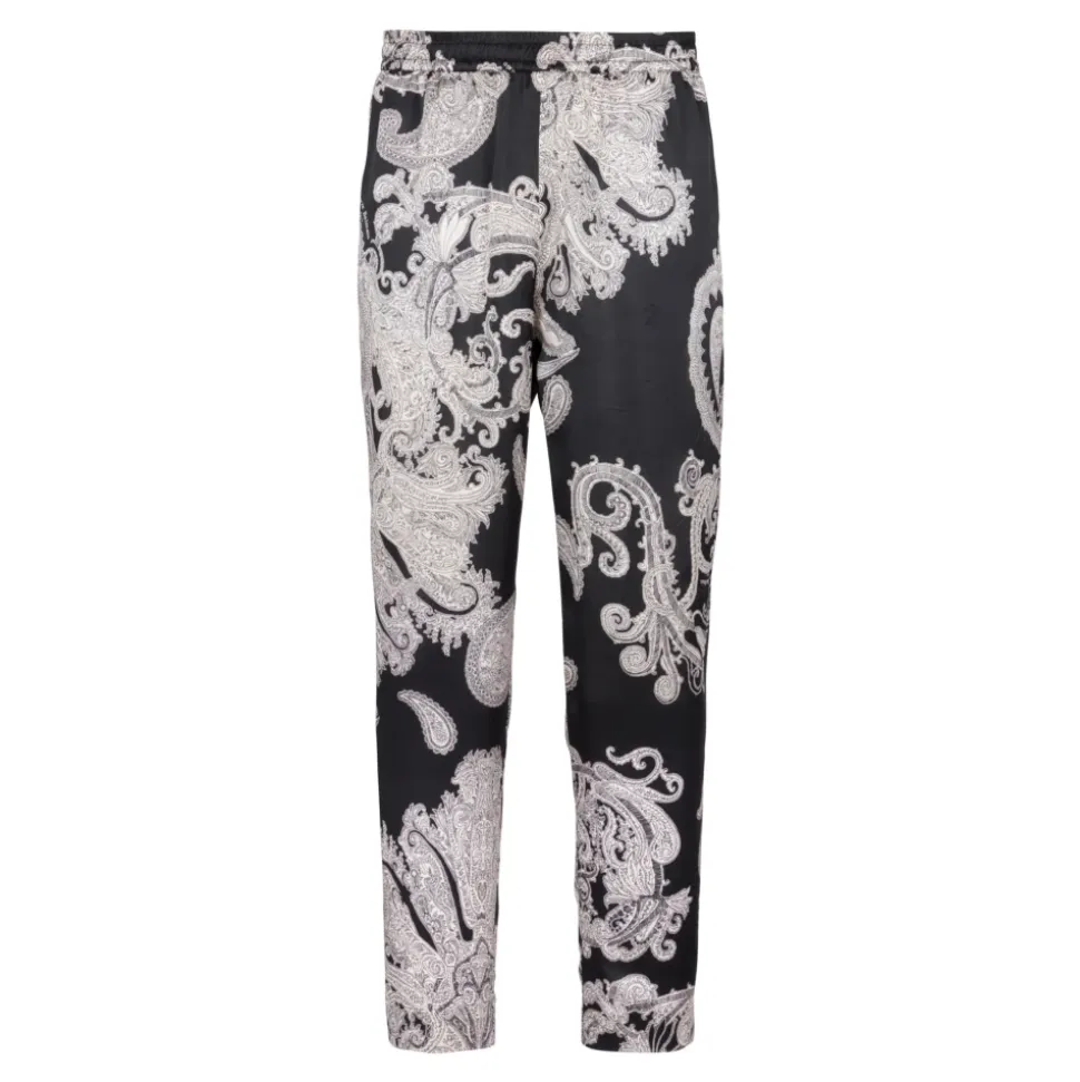Pantalon en soie imprimé cachemire