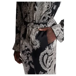 Pantalon en soie imprimé cachemire