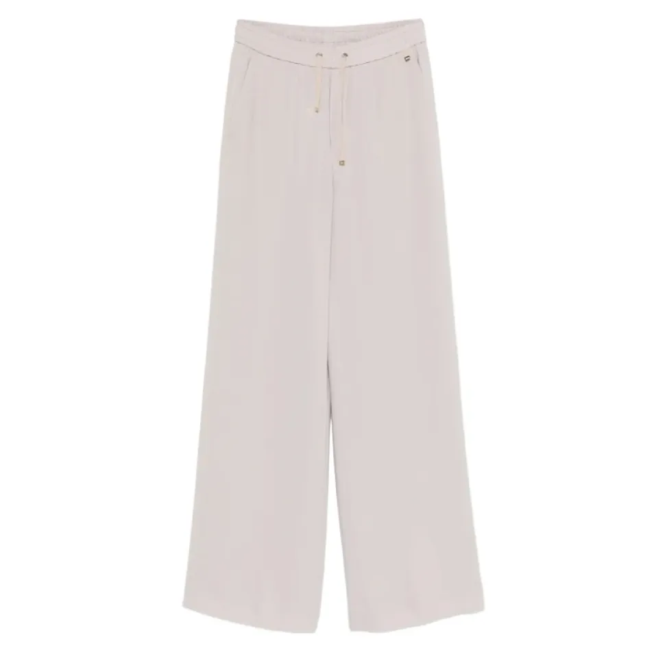 Pantalon Fluide Jambe Large avec Cordon de Serrage
