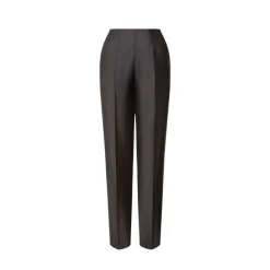 Pantalon Fluide Taille Haute en Laine et Soie