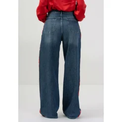 Pantalon Large Aspect Denim Chic