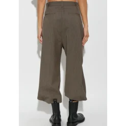Pantalon Large en Laine Plissée