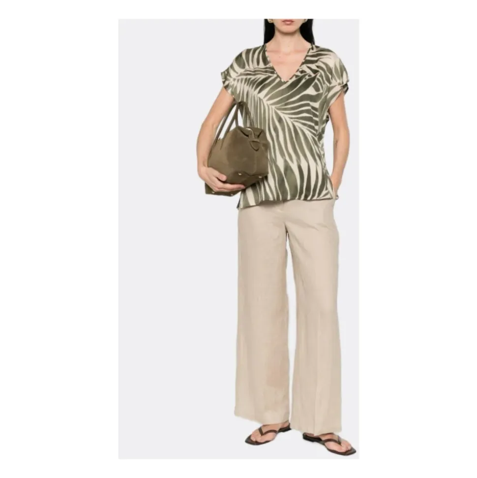 Pantalon large en lin