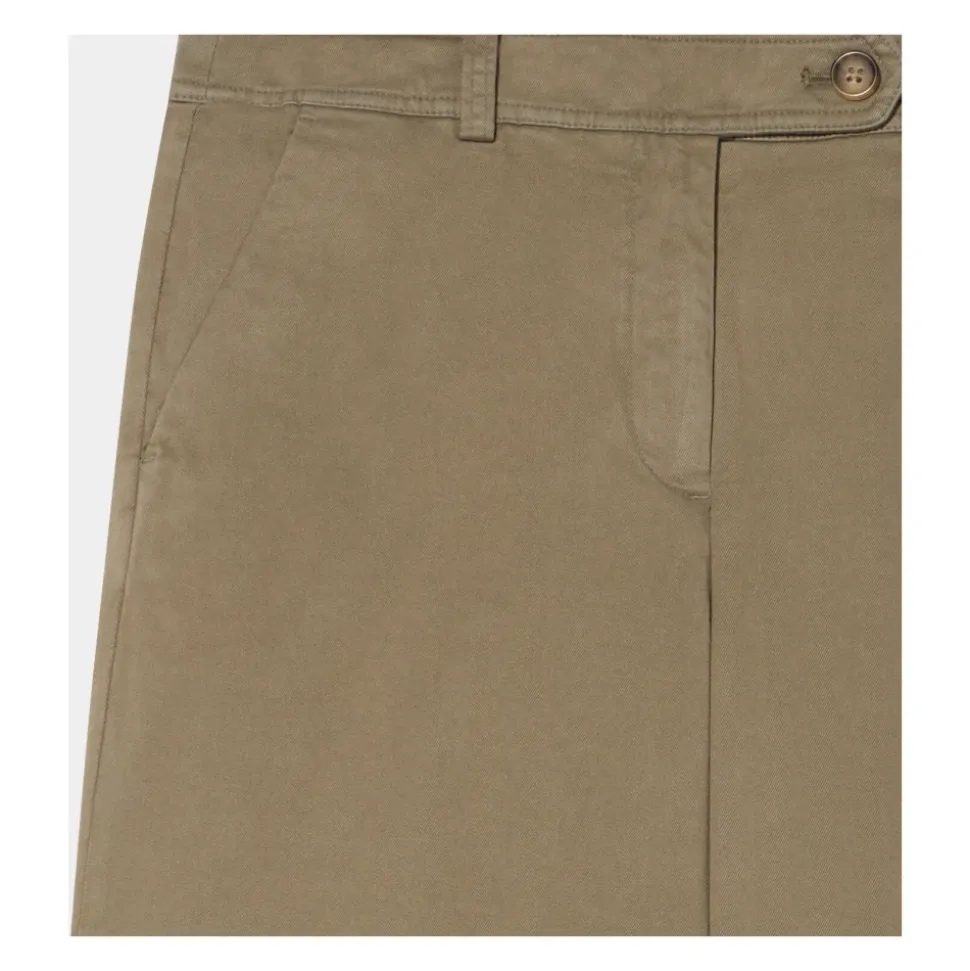 Pantalon Large en Sergé de Coton