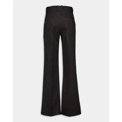 Pantalon Large Tailleur en Laine Caviar