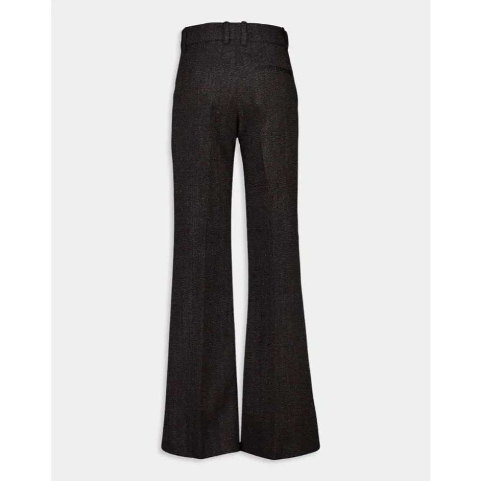 Pantalon Large Tailleur en Laine Caviar