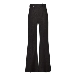 Pantalon Large Tailleur en Laine Caviar
