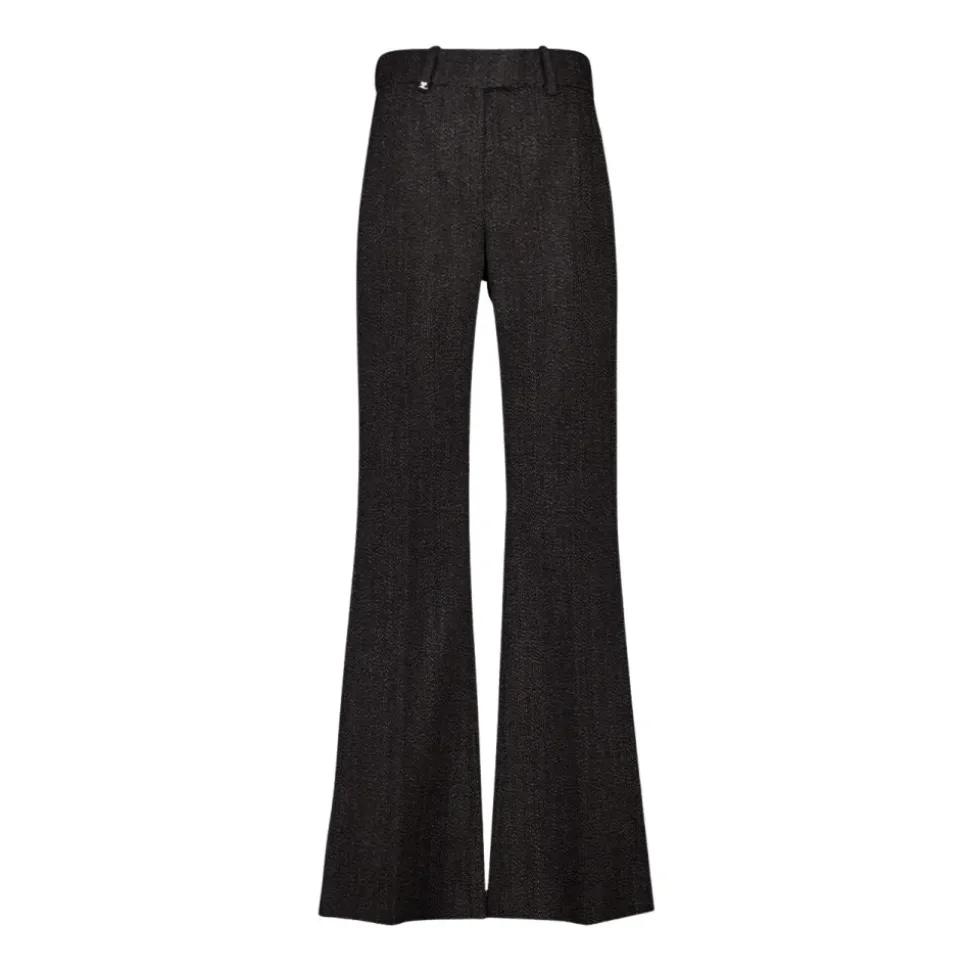 Pantalon Large Tailleur en Laine Caviar