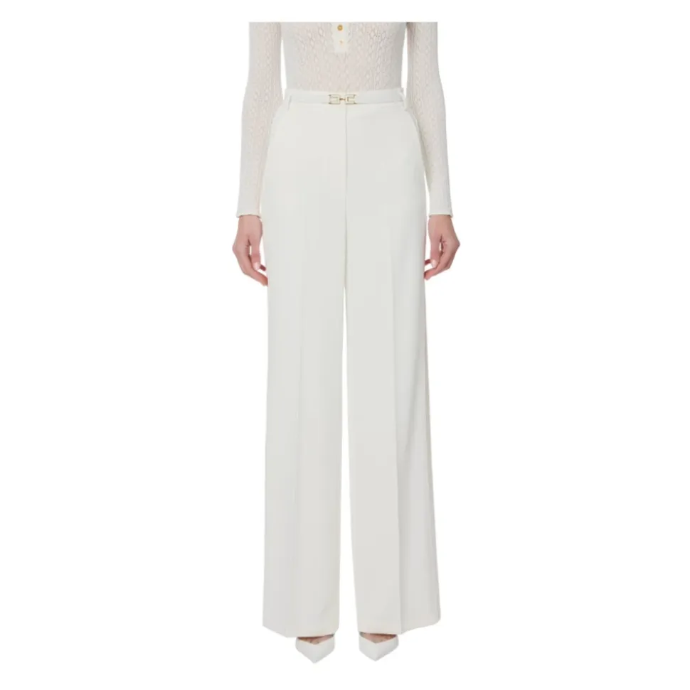 Pantalon Élégant avec Bandes en Satin