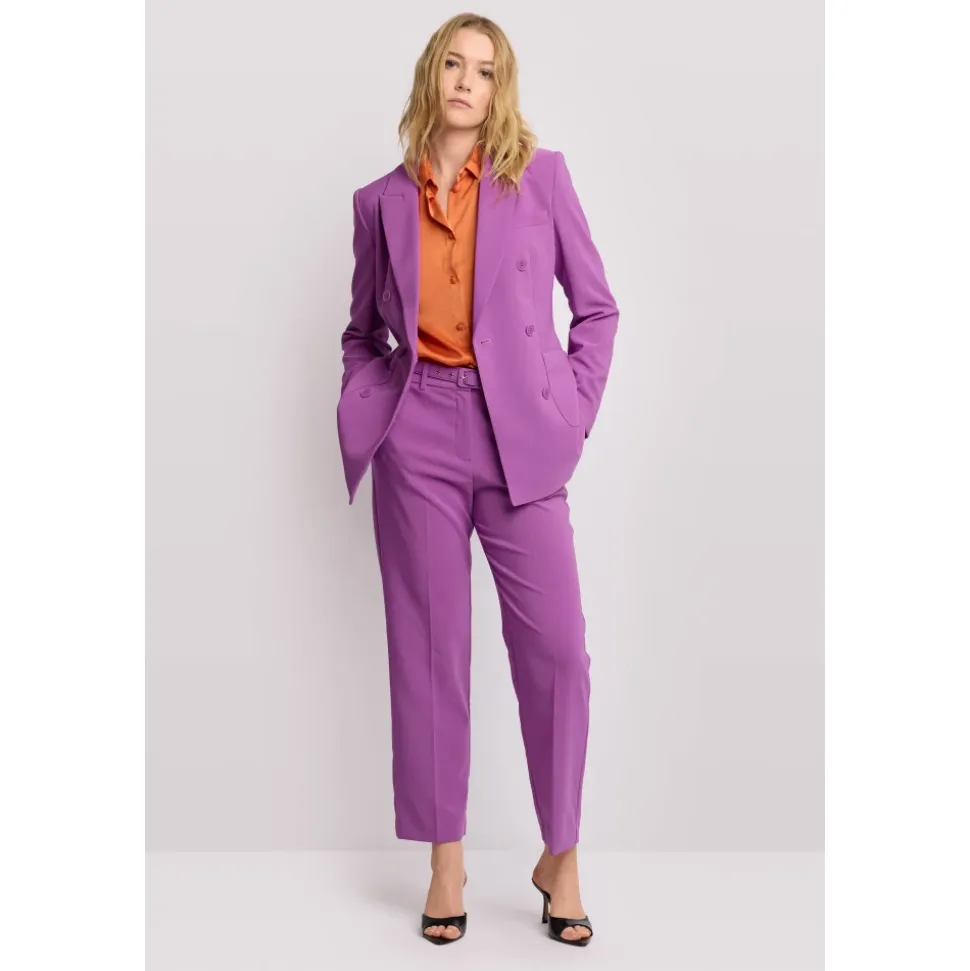 Pantalon sophistiqué monochrome longueur cheville