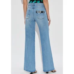 Pantalon Évasé en Denim