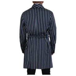 Peignoir Noir Bleu avec Doublure Imprimée Martini