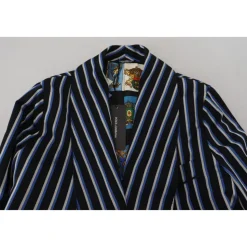 Peignoir Noir Bleu avec Doublure Imprimée Martini