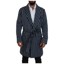 Peignoir Noir Bleu avec Doublure Imprimée Martini
